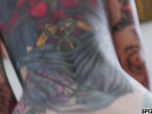 Extreme tattoo freak Rocky Emerson gets railed