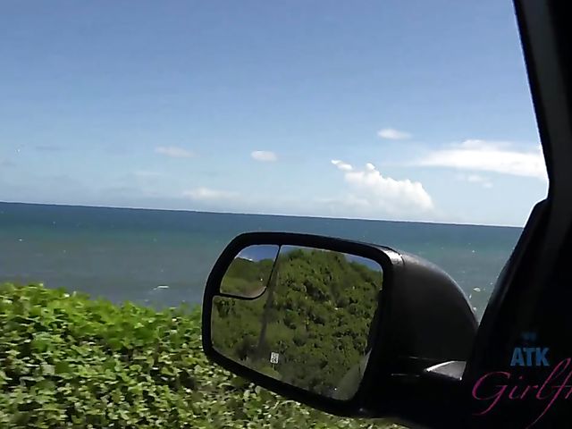Car POV shagging with sweet girlfriend Ashley Lane