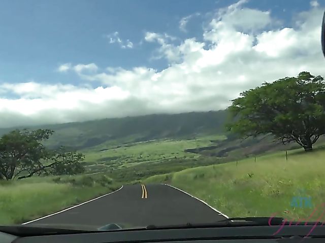 Car POV shagging with sweet girlfriend Ashley Lane