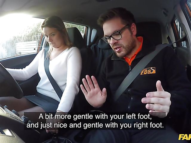 Blonde slut Nikky Dream goes wild with her driving instructor