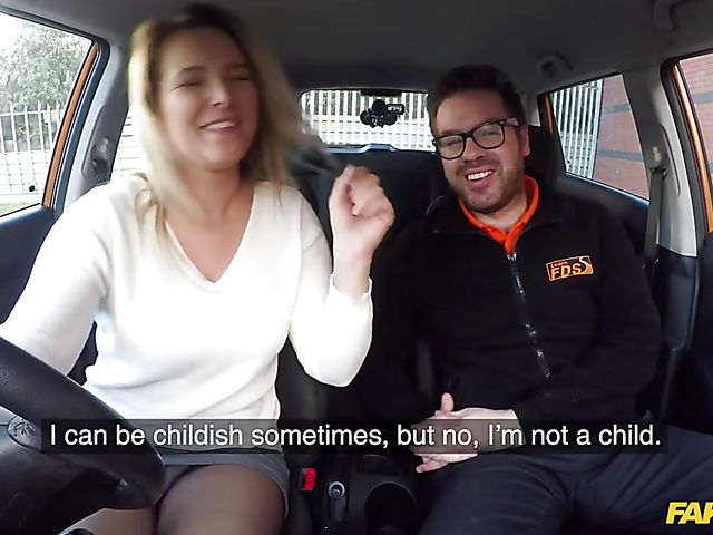 Blonde slut Nikky Dream goes wild with her driving instructor