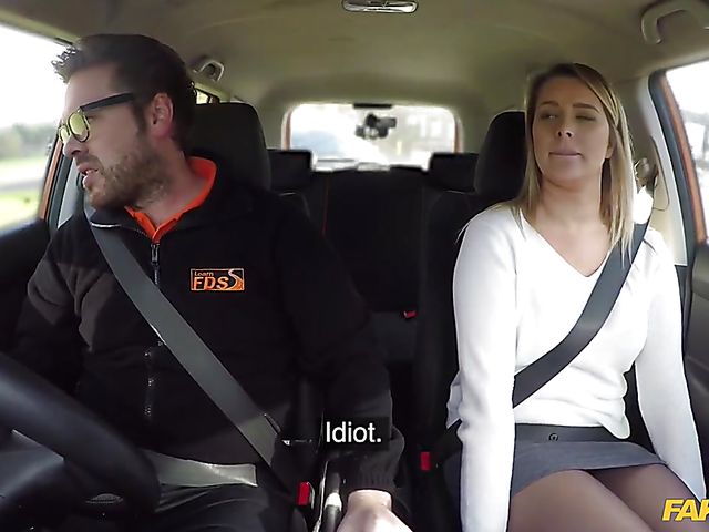 Blonde slut Nikky Dream goes wild with her driving instructor