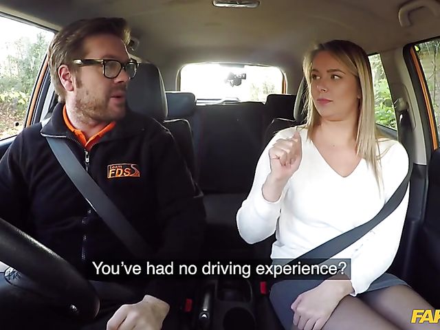 Blonde slut Nikky Dream goes wild with her driving instructor