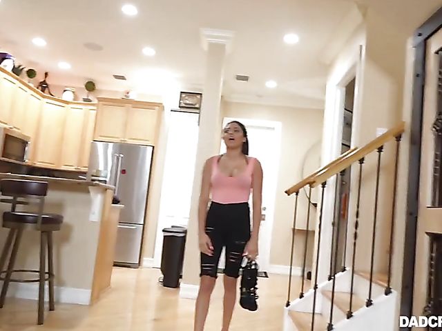 Serena Santos - Latina stepdaughter POV with her horny daddy
