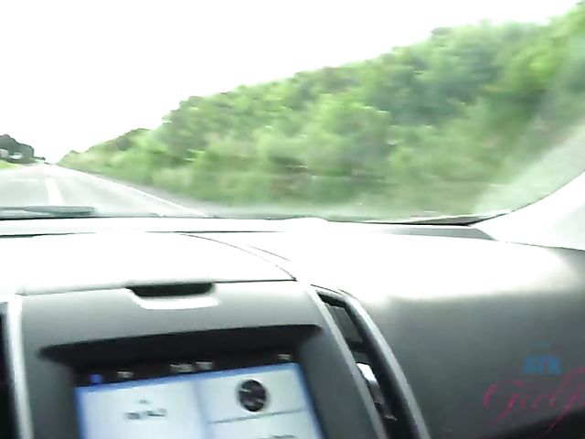 Naughty teen Emily Willis shows her coochie in the car