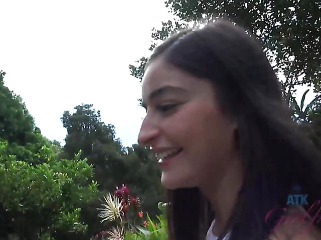 Naughty teen Emily Willis shows her coochie in the car