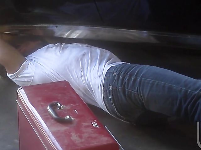 Car mechanic bangs redhead pornstar Kirsten Price