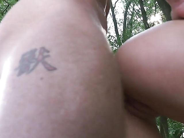 Outdoor group sex by the river with two cum loving cuties 