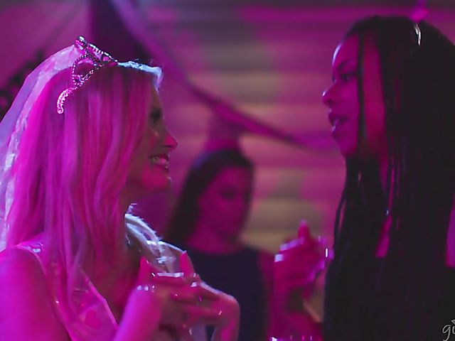 Jade Baker and Charlotte Stokely lesbian fun at the party