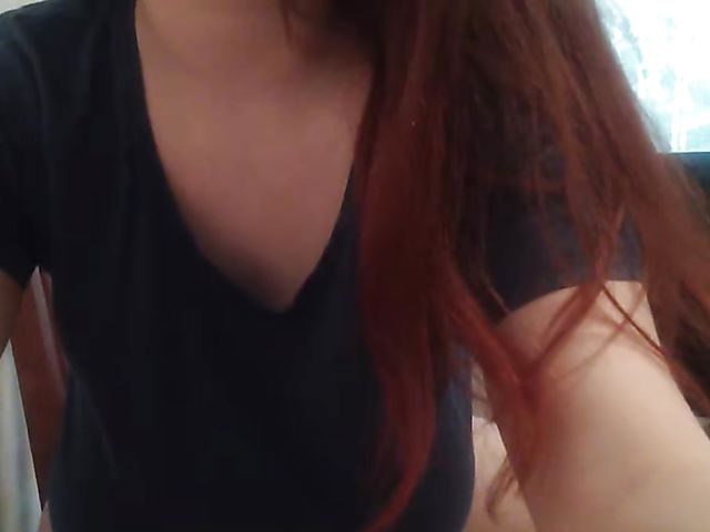 Red-haired webcam girl with monster tits masturbates 