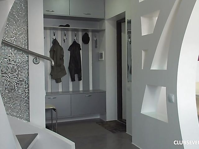 Busty teen sweetie gets nailed in the kitchen