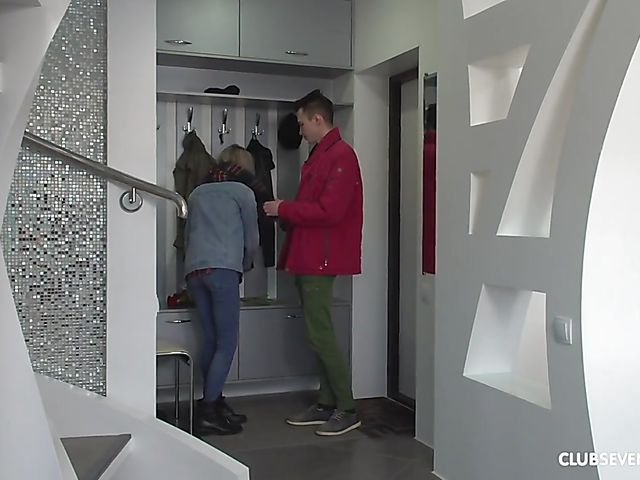 Busty teen sweetie gets nailed in the kitchen