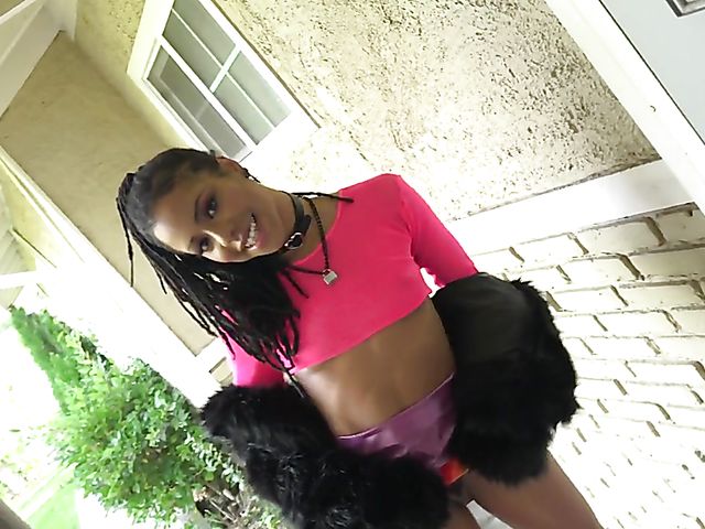 Kira Noir - Skinny ebony deepthroat and anal with Bryan Gozzling