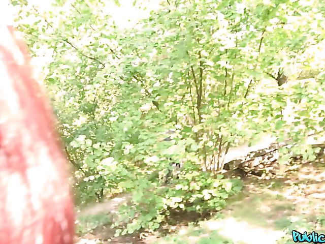 Outdoor POV fun with easy redhead Lola Fae