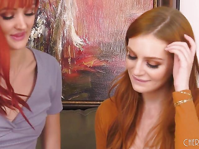Redhead lesbian dolls with toys Andi Rye and Maya Kendrick