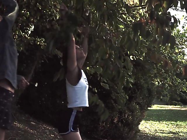 Lorena B and Sabrisse A outdoor lesbian fun