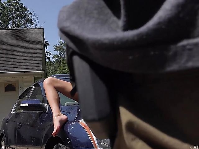 Bottle in pussy and pissing in the sun with skinny Asuna 