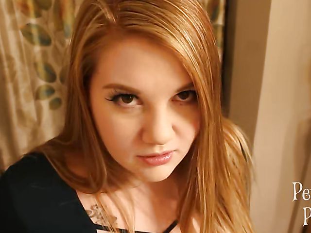 Cute BBW Penelope Peach POV with a dildo