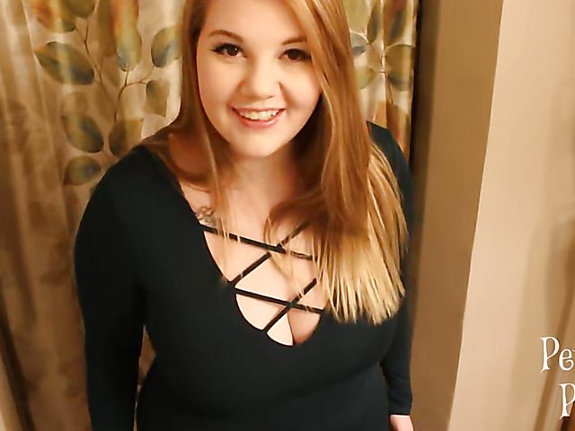 Cute BBW Penelope Peach POV with a dildo