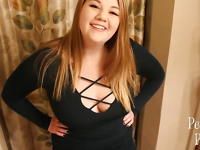 Cute BBW Penelope Peach POV with a dildo
