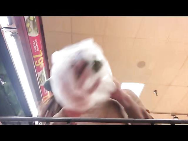 Car masturbation with a thick cucumber