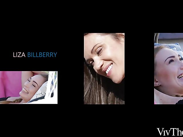 Sensual lesbians Alyssa Reece and Liza Billberry do it in the backyard