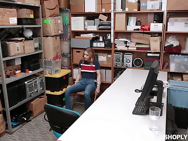 Tall teen Kasey Miller gets punished in the backroom