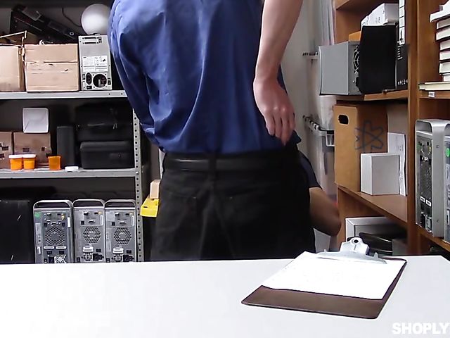 Tall teen Kasey Miller gets punished in the backroom