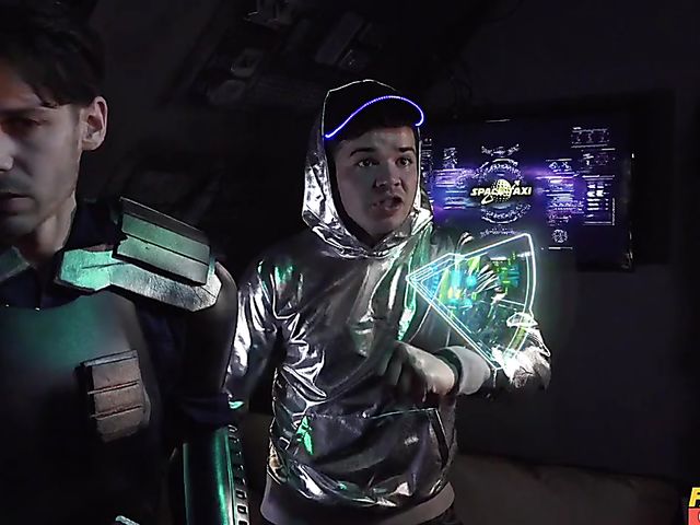 Busty blonde Barbie Sins rides Parker Marx's cock in the space