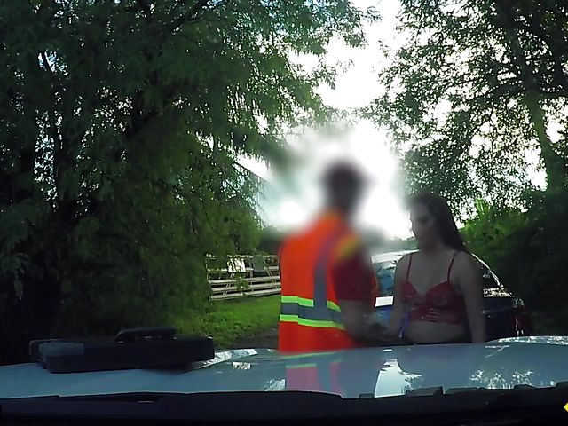 Outdoor sex on the side of the road with Alexa Mia Nicole