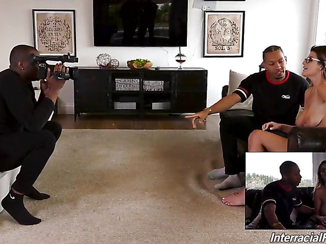 Interracial threesome with big tittied Michele James 