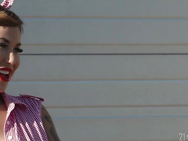 Busty pin up model Heidi Van Horny gets ass fucked