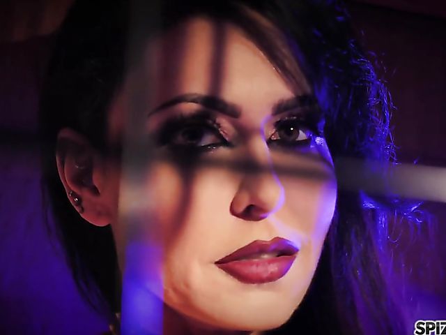 Pierced clit brunette Jessica Jaymes gets uncaged and fucked