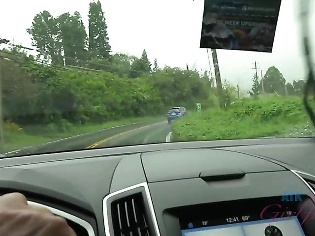 Hairy girlfriend Niki Snow is naked on the beach