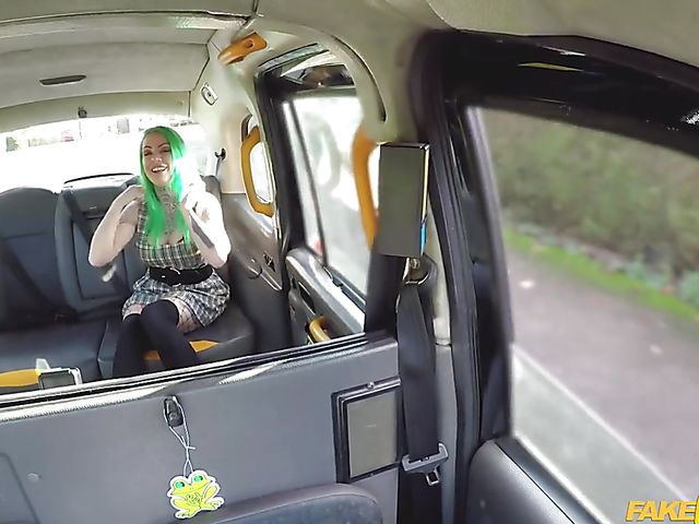 Fake taxi anal with green haired Phoenix Madina