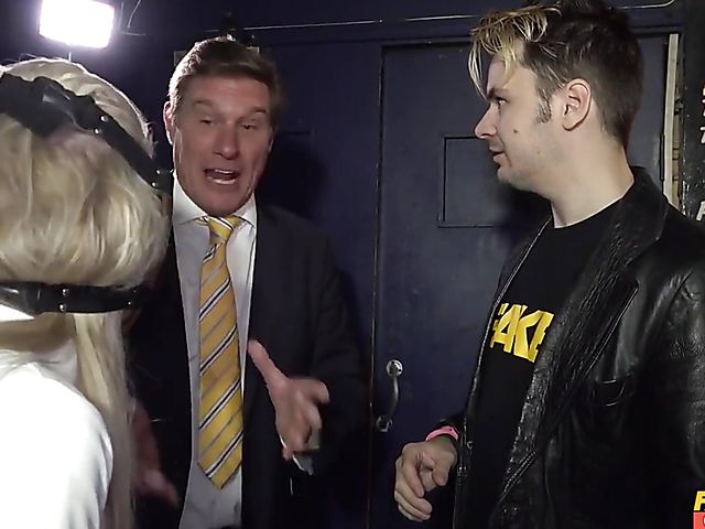 Insane big tit MILF Georgie Lyall fucks the referee in the ring