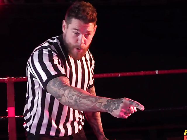 Insane big tit MILF Georgie Lyall fucks the referee in the ring