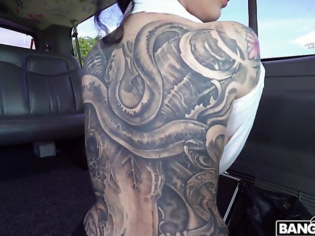 Anal ride with tattooed busty Arabelle Raphael