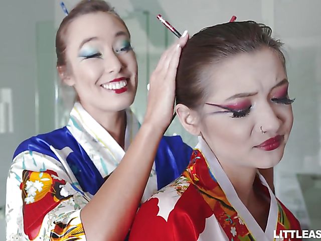Asian lesbian geishas Alex De La Flor and Christy Love