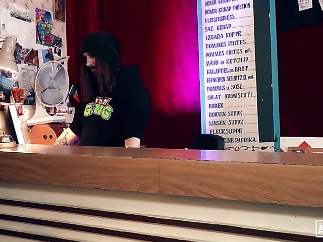 Small boobs brunette Lexi Layo gets screwed in a hostel