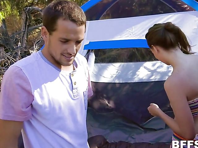 Three girls one guy outdoors with Izzy Lush, Samantha Hayes and Avery Moon