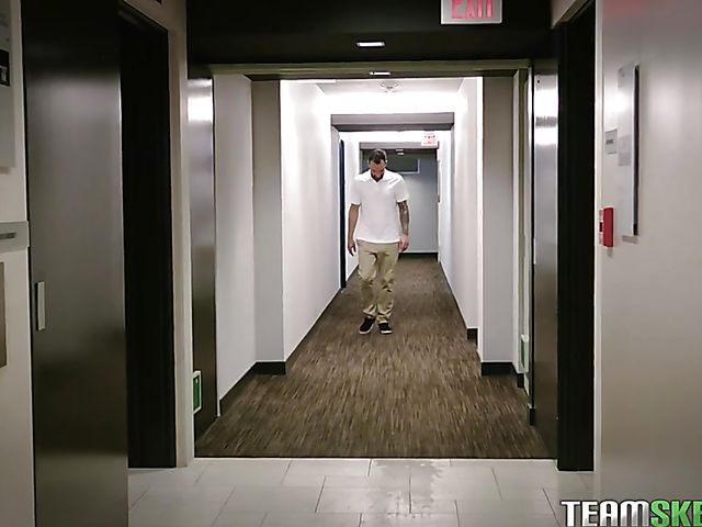 Blonde threesome with two dudes on Valentine's Day