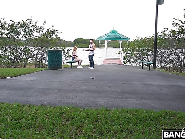 Redhead Arietta Adams rimming and fucking on the road