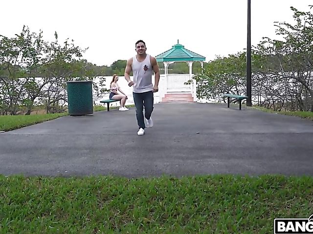 Redhead Arietta Adams rimming and fucking on the road