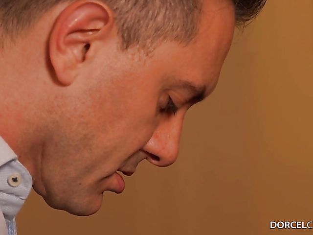 Busty Anissa Kate DP in black lingerie