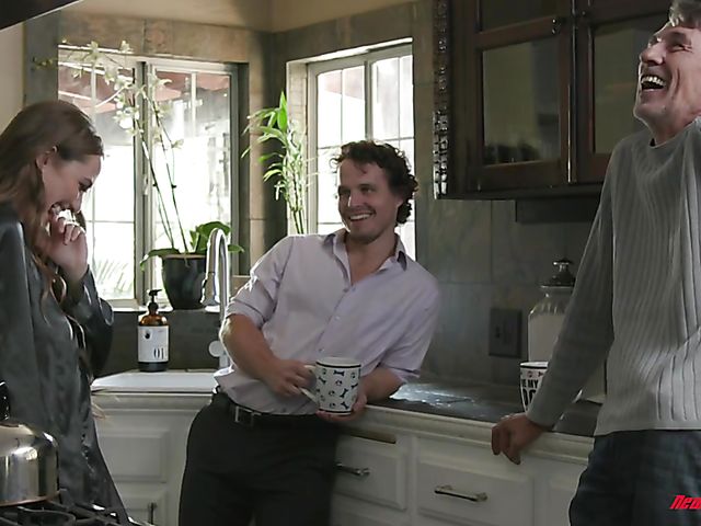 Old and young threesome with cute Samantha Hayes 