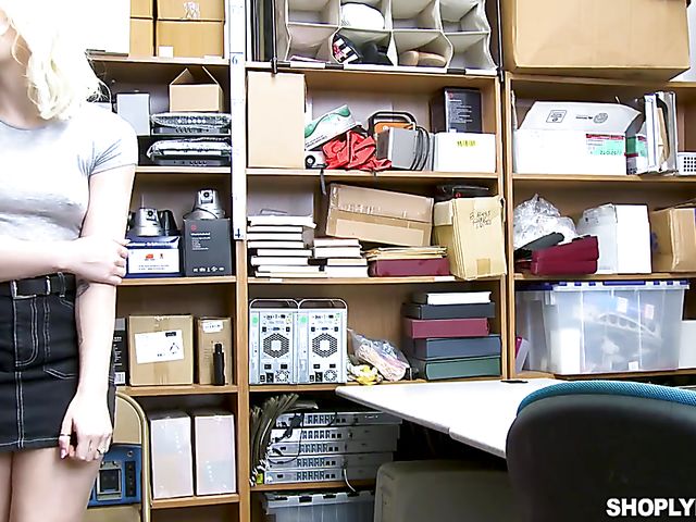 Shy teen shoplifter Naomi Nash gets pounded