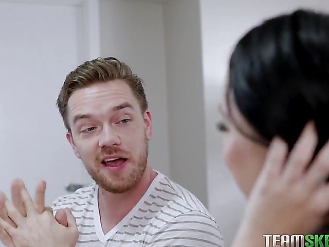 Young brunette Bambi Black gets nailed on the couch