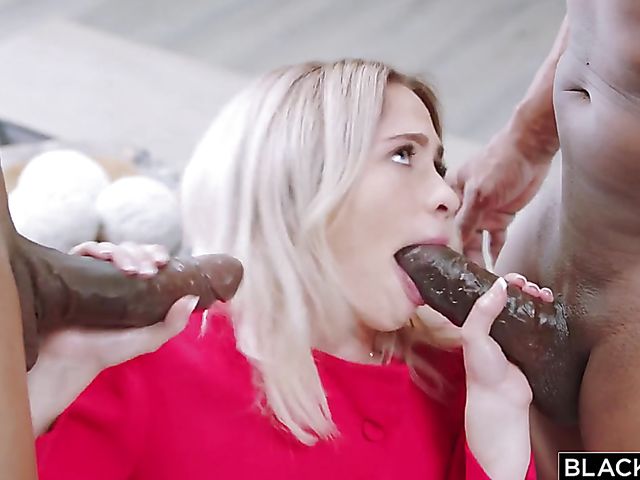 BBC threesome with lady in red Khloe Kapri