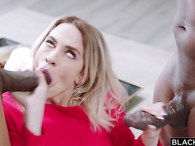 BBC threesome with lady in red Khloe Kapri